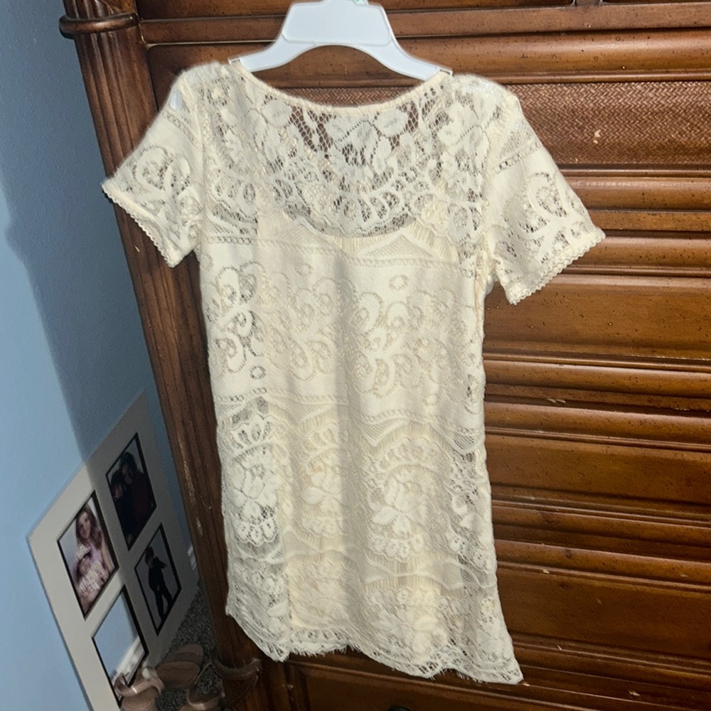 Billabong White Crochet Dress - xsmall